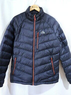 LL Bean Ultralight 850 Down Jacket Mens M Regular Pertex Quantum Navy Puffer 507